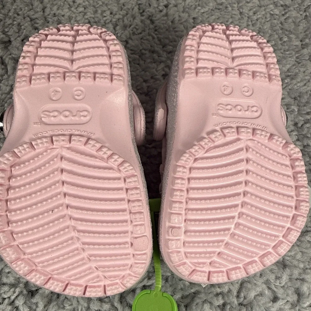 Crocs Classic Princess Clog Toddler Girls Size C4 Pink Glitter 212516-7AJ
